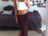 bhpqos-l-610x610-tank-top-crop-top-skirt-maxi-skirt-tumblr-white-crop-tank-purple-long-slit-slit-ski