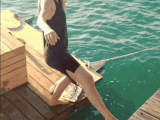 girl-getting-on-the-dock-fail.gif