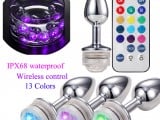 Metal-Anal-Plug-Remote-Control-Discoloration-LED-Light-Anal-Beads-Prostate-Massager-Dildo-Butt-Plug-